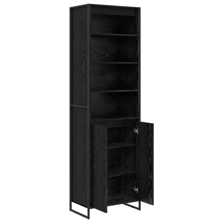 Armoires Hautes Chêne noir 60 x 36 x 200 cm Bois d'ingénierie - 5