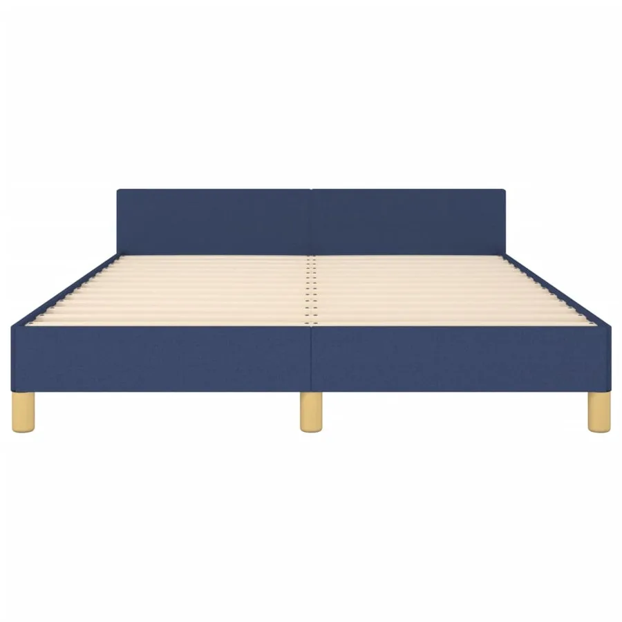 Cadre de lit sans matelas bleu 140x190 cm tissu - 6
