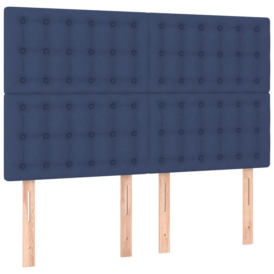 Cadre de lit sans matelas bleu 140x190 cm tissu - 9