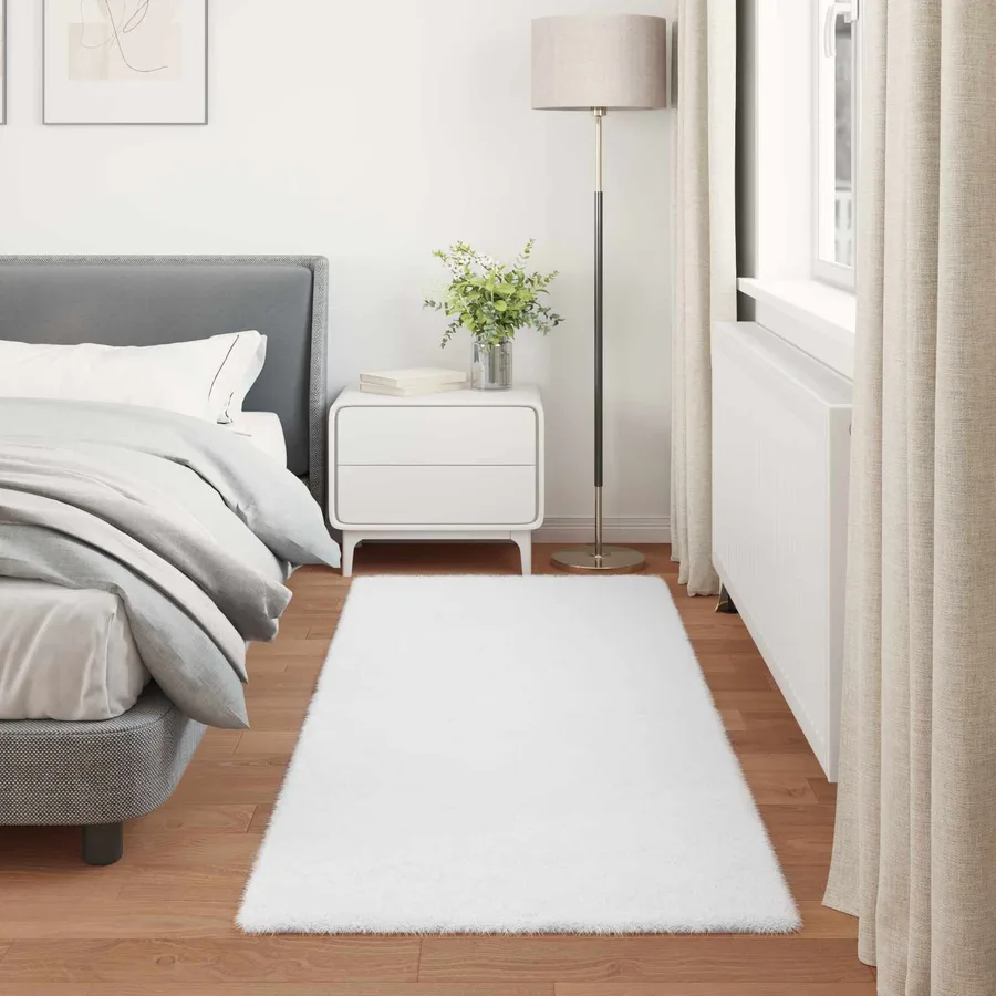 Tapis antidérapant en fausse de lapin OLITE Blanc 80 x 200 cm - 4