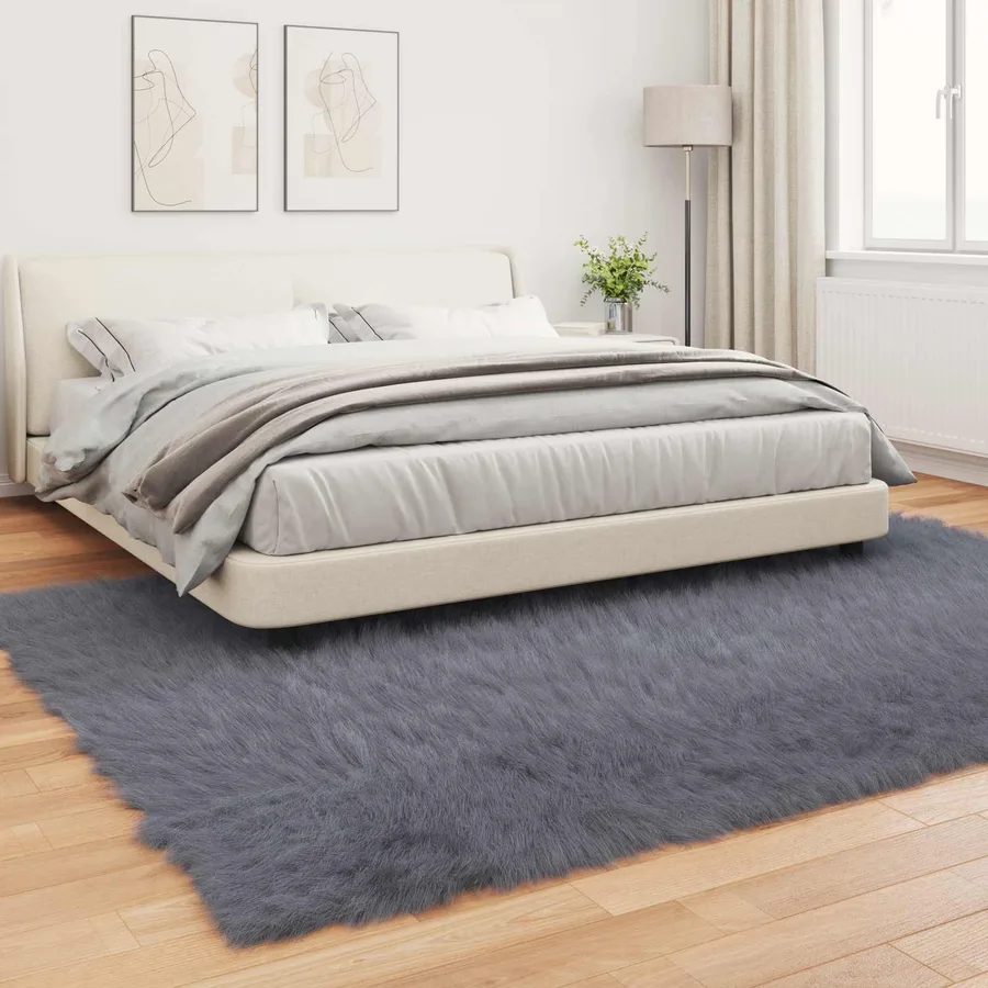 Tapis en fausse TAFALLA Anthracite 200 x 280 cm Polyester - 4