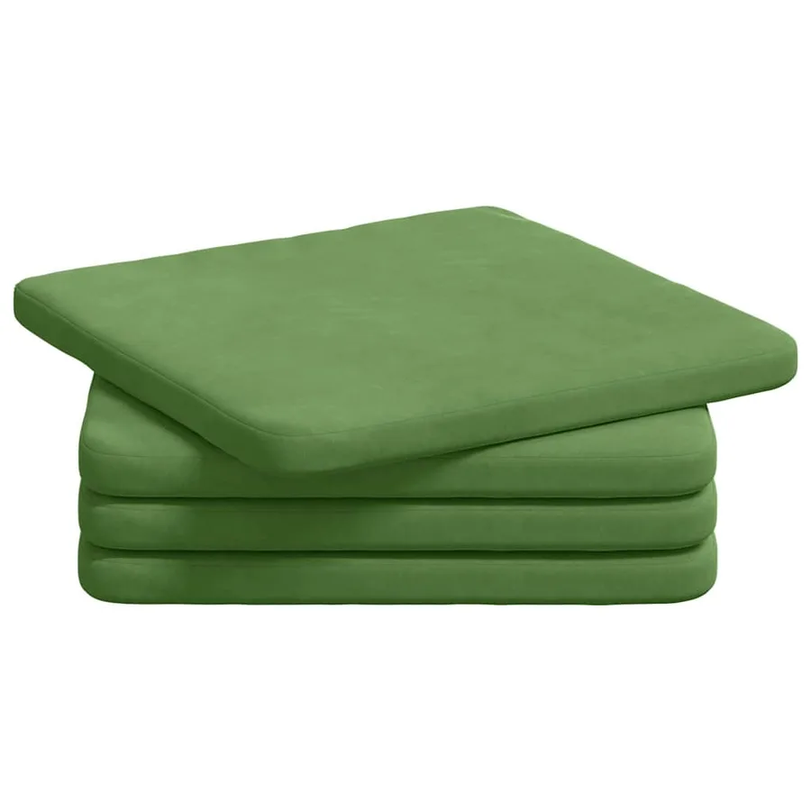 Coussins de siège 4 pcs Vert clair 40 x 40 x 3 cm Velours - 2