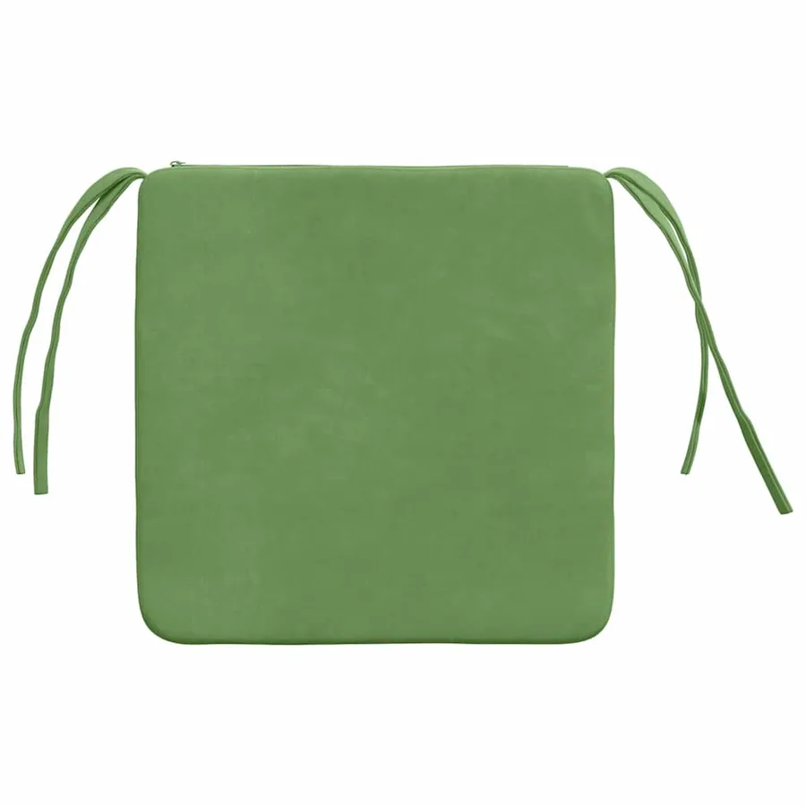 Coussins de siège 4 pcs Vert clair 40 x 40 x 3 cm Velours - 7
