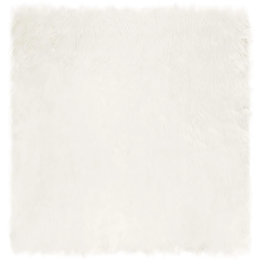 Tapis en fausse TAFALLA Blanc 120 x 120 cm Polyester - 2
