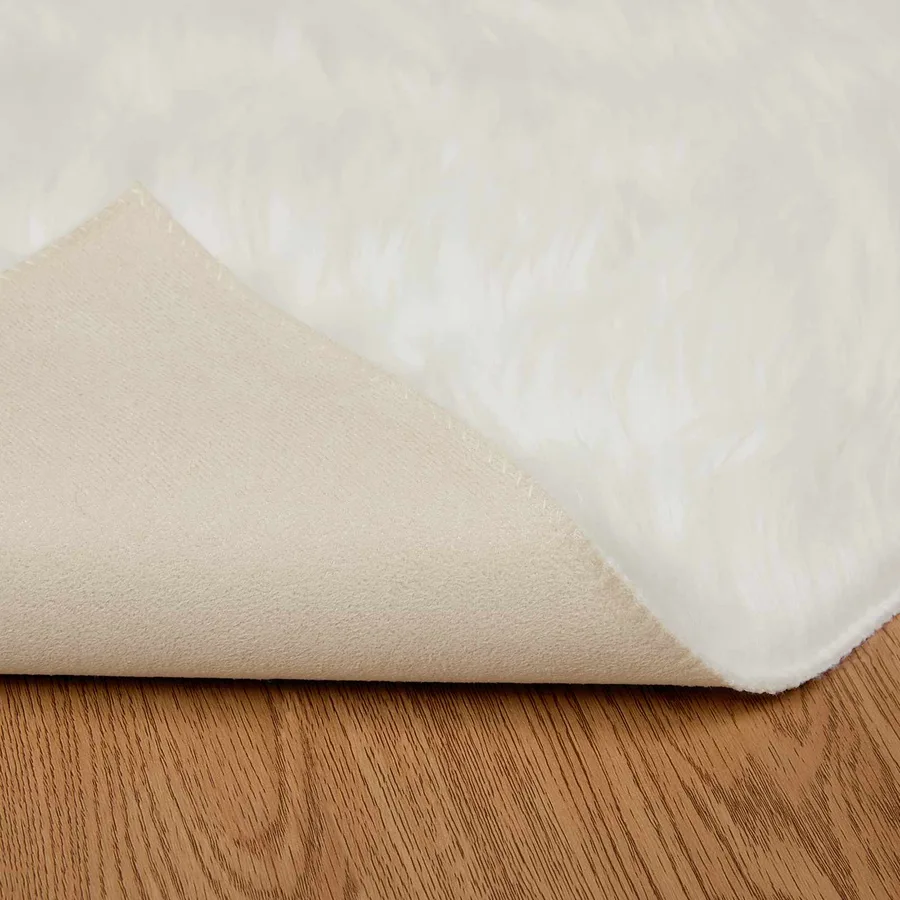 Tapis en fausse TAFALLA Blanc 120 x 120 cm Polyester - 6
