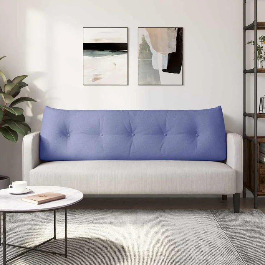 Coussin de Dos Bleu denim 160 x 24 x 50 cm tissu - 4
