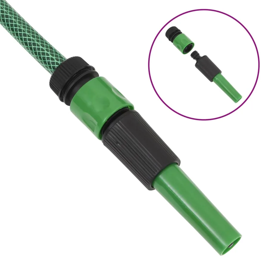 Tuyau d'arrosage avec jeu de raccords vert 0,75" 20 m PVC - 7