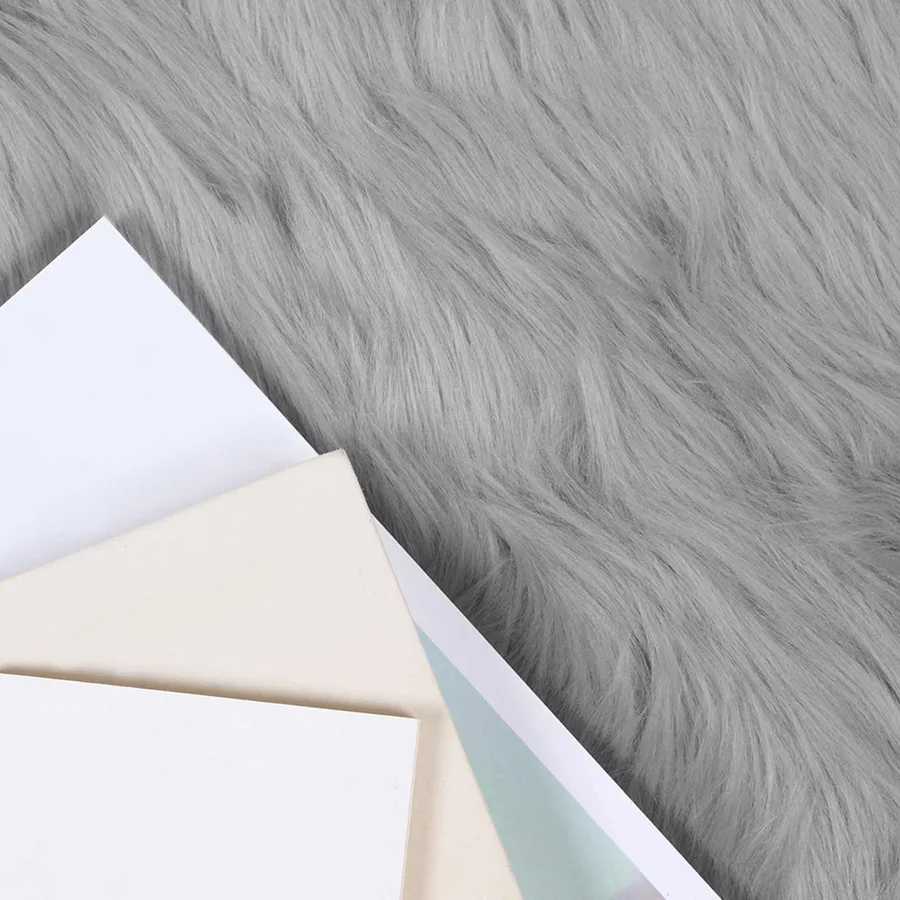 Tapis en fausse TAFALLA Gris Ø 100 cm Polyester - 3