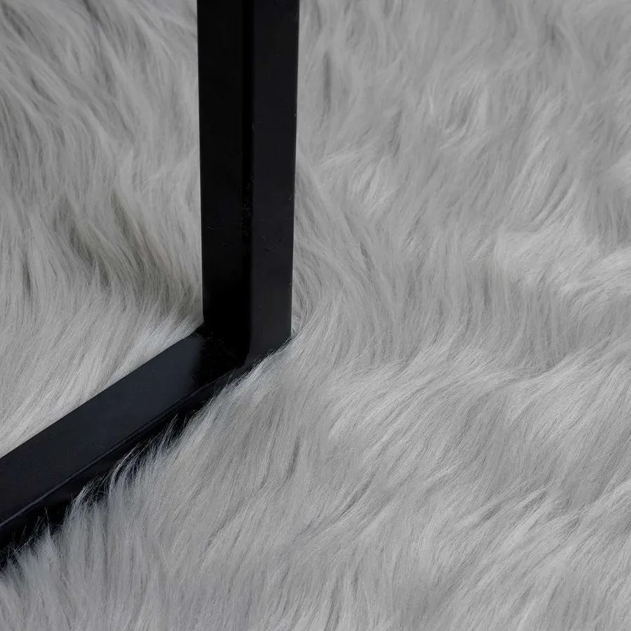 Tapis en fausse TAFALLA Gris Ø 100 cm Polyester - 5