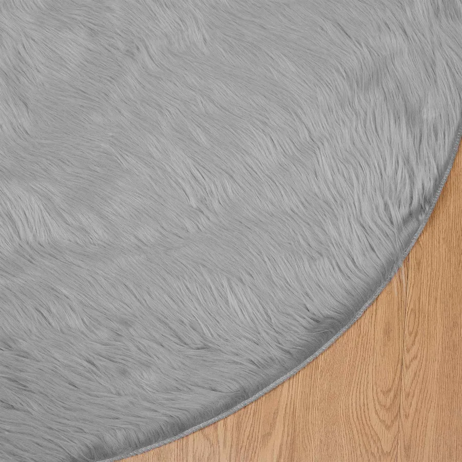 Tapis en fausse TAFALLA Gris Ø 100 cm Polyester - 7