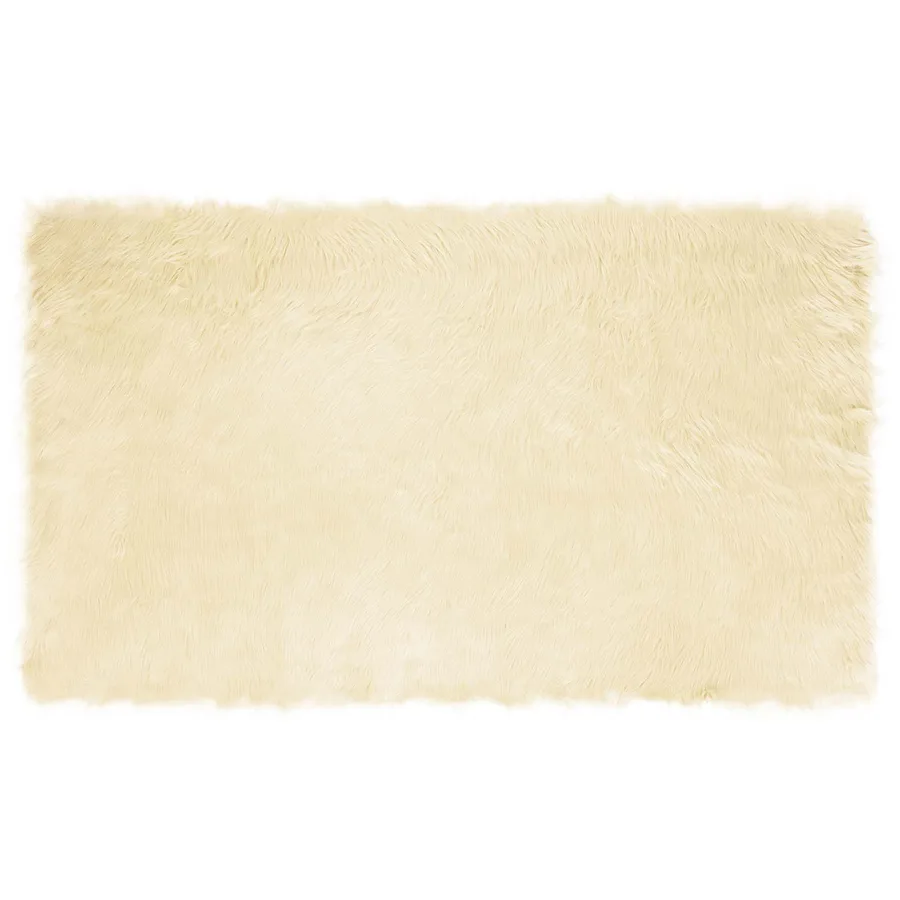 Tapis en fausse TAFALLA Crème 100 x 200 cm Polyester - 2
