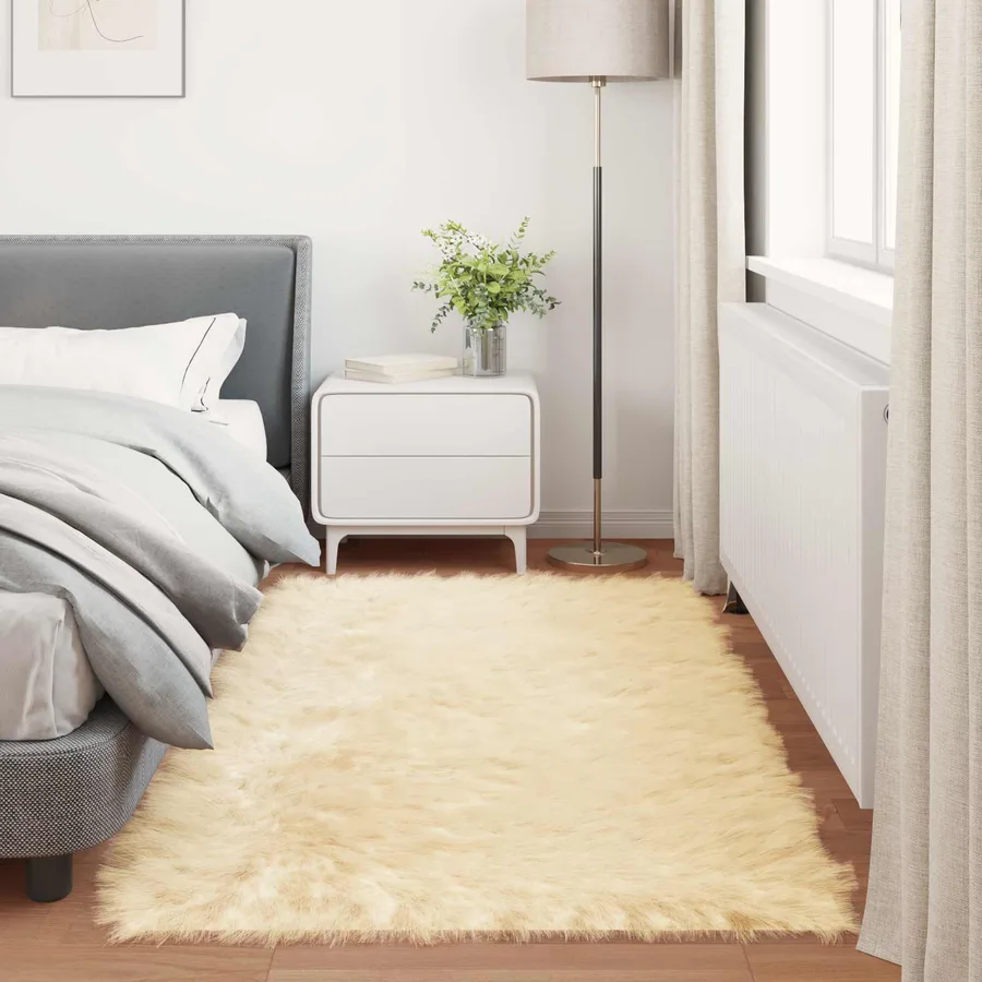 Tapis en fausse TAFALLA Crème 100 x 200 cm Polyester - 4