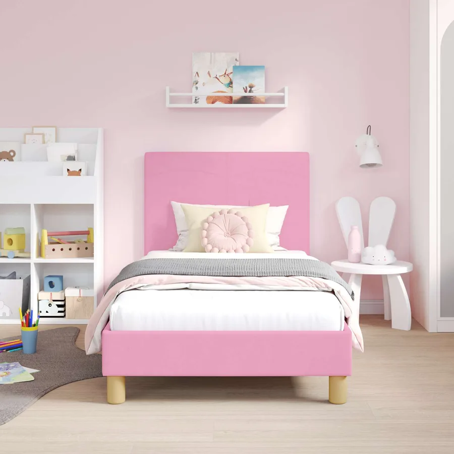 Cadre de lit pour enfants avec tête de lit Rose 80 x 160 cm - 3