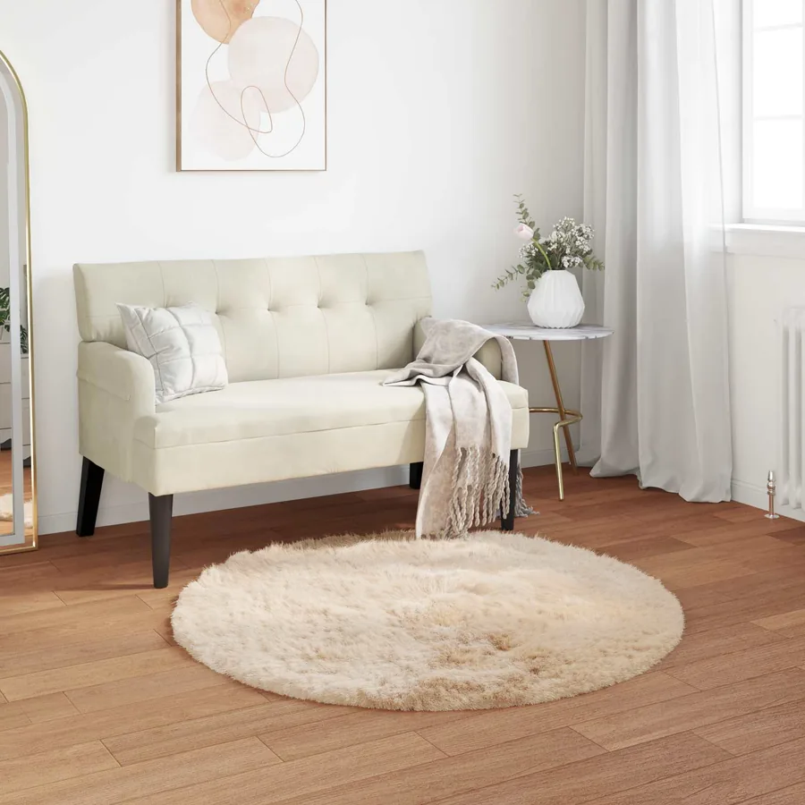 Tapis en fausse TAFALLA Beige Ø 100 cm Polyester