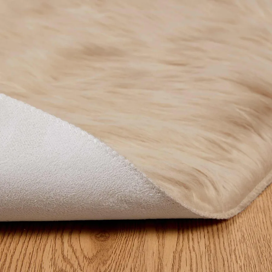 Tapis en fausse TAFALLA Beige Ø 100 cm Polyester - 6
