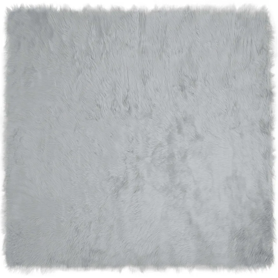 Tapis en fausse TAFALLA Gris 240 x 240 cm Polyester - 2