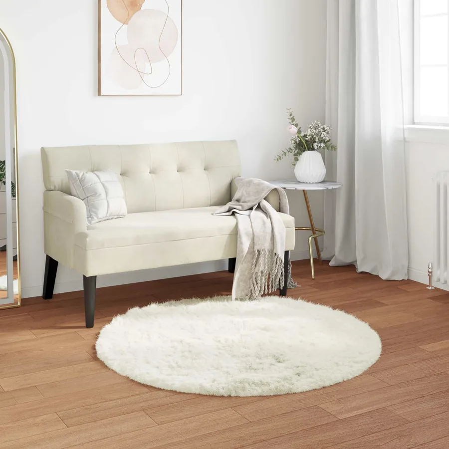 Tapis en fausse TAFALLA Blanc Ø 120 cm Polyester