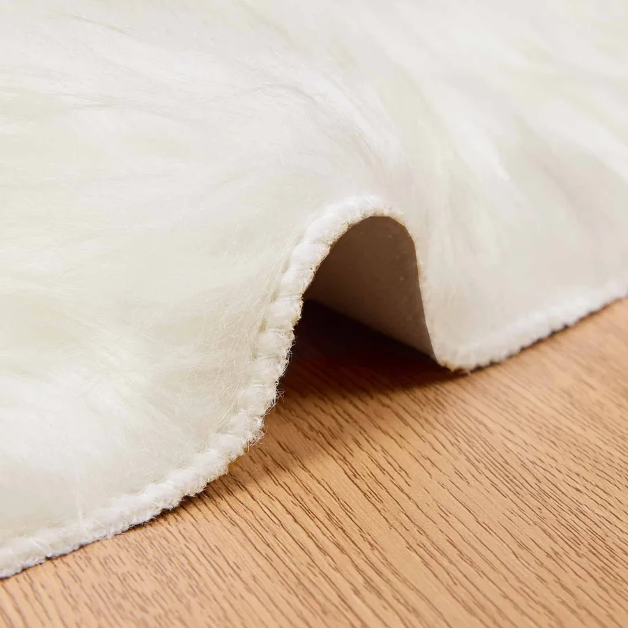 Tapis en fausse TAFALLA Blanc Ø 120 cm Polyester - 7