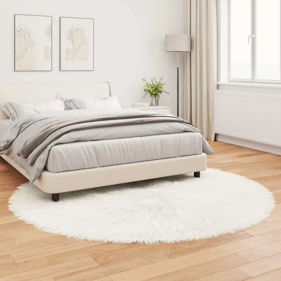 Tapis en fausse TAFALLA Blanc Ø 200 cm Polyester - 4