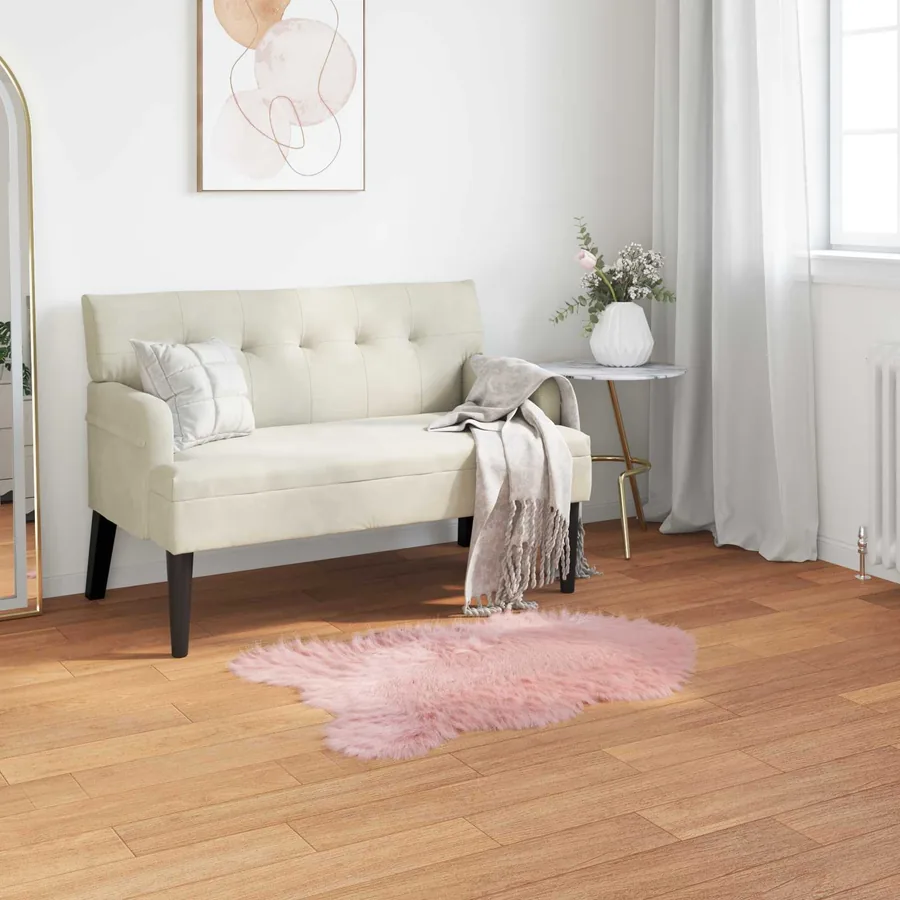 Tapis en fausse TAFALLA Rose 50 x 80 cm Polyester