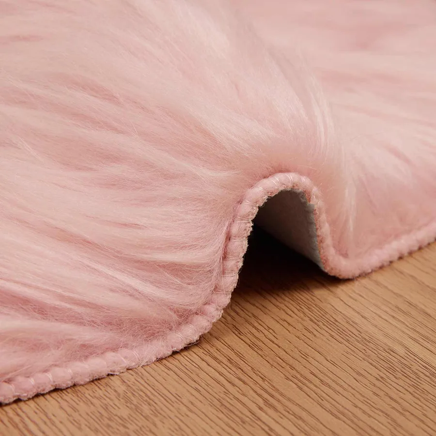 Tapis en fausse TAFALLA Rose 50 x 80 cm Polyester - 9