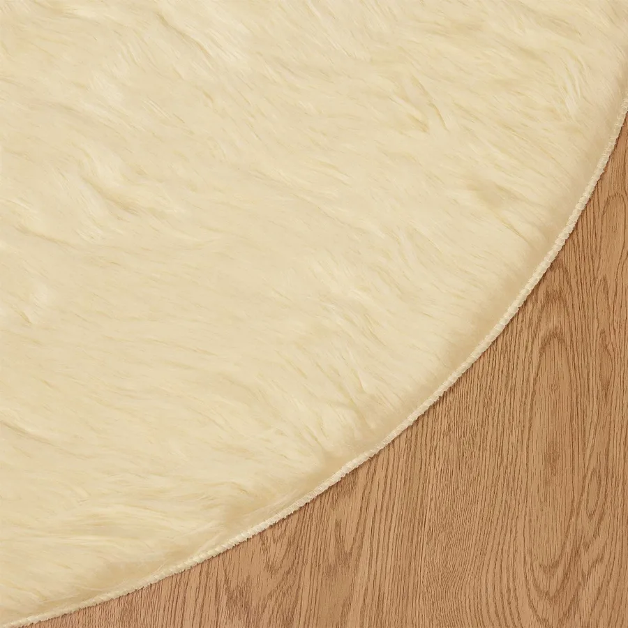 Tapis en fausse TAFALLA Crème Ø 200 cm Polyester - 7