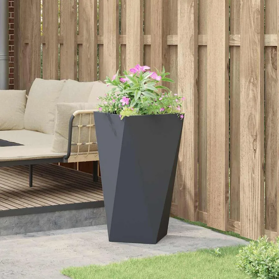 Jardinière Anthracite 40 x 40 x 75 cm Acier - 4