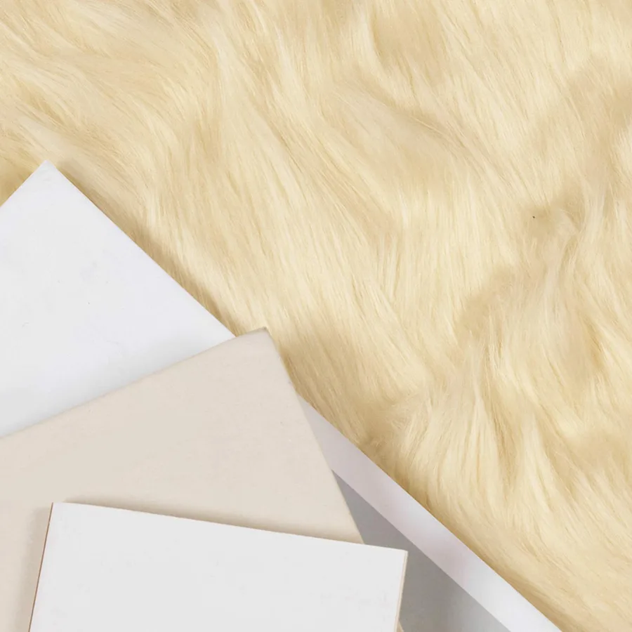 Tapis en fausse TAFALLA Crème Ø 120 cm Polyester - 3