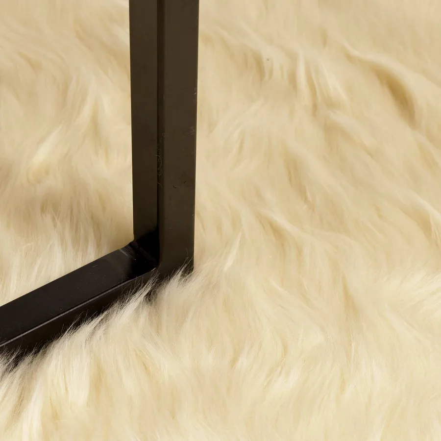 Tapis en fausse TAFALLA Crème Ø 120 cm Polyester - 5