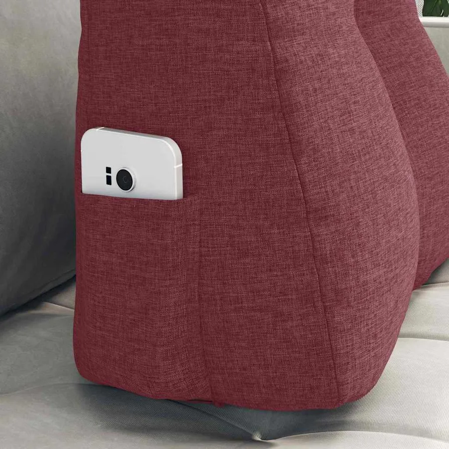 Coussin de Dos Bordeaux 45 x 24 x 50 cm tissu - 5