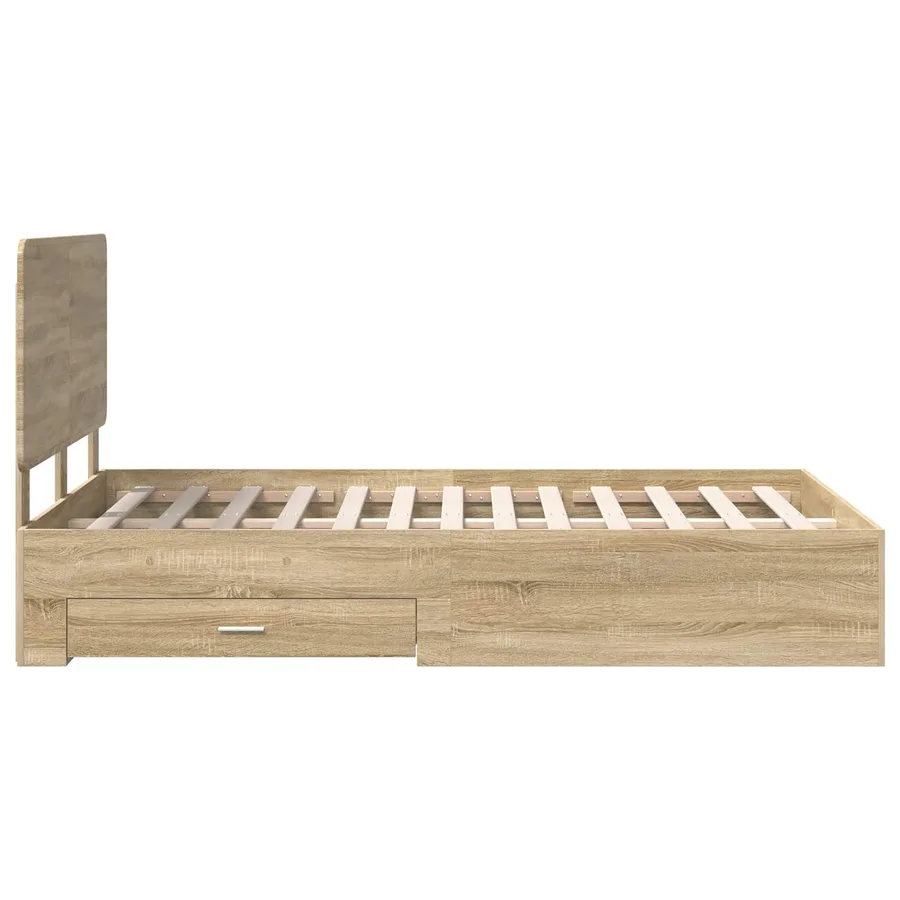 Cadre de lit Chêne Sonoma 135 x 190 cm Bois d'ingénierie - 9