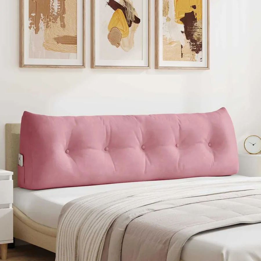 Coussin de Dos Rose 160 x 24 x 50 cm Velours