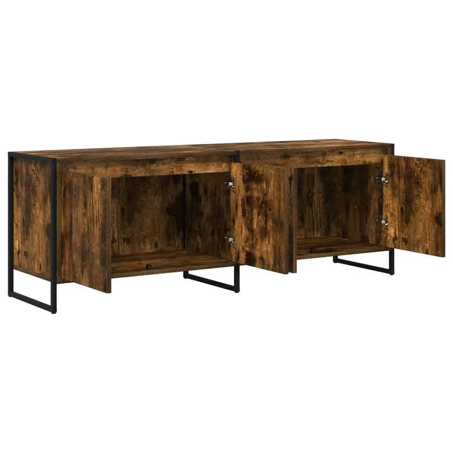 Meuble TV Chêne Fumé 140 x 36 x 49.5 cm Bois d'ingénierie - 5