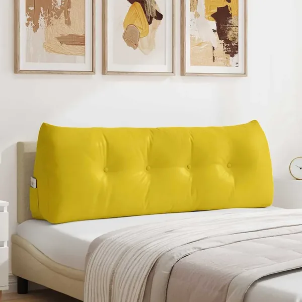 Coussin de Dos Jaune 140 x 24 x 50 cm Velours