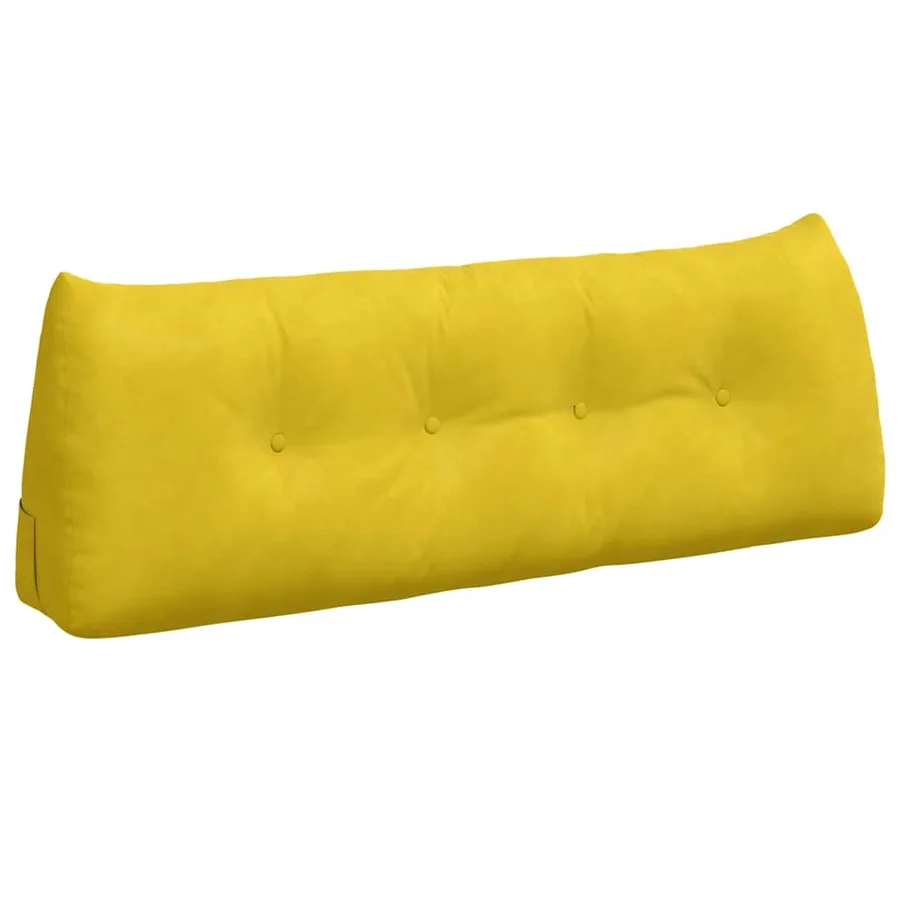 Coussin de Dos Jaune 140 x 24 x 50 cm Velours - 2