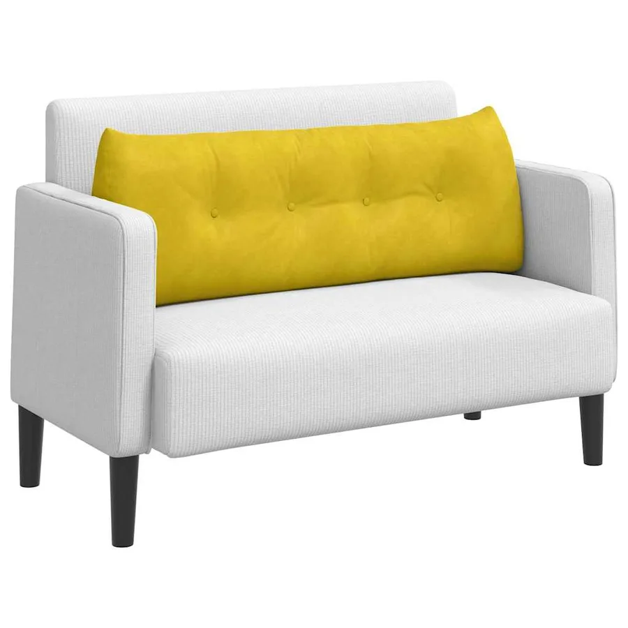 Coussin de Dos Jaune 140 x 24 x 50 cm Velours - 3