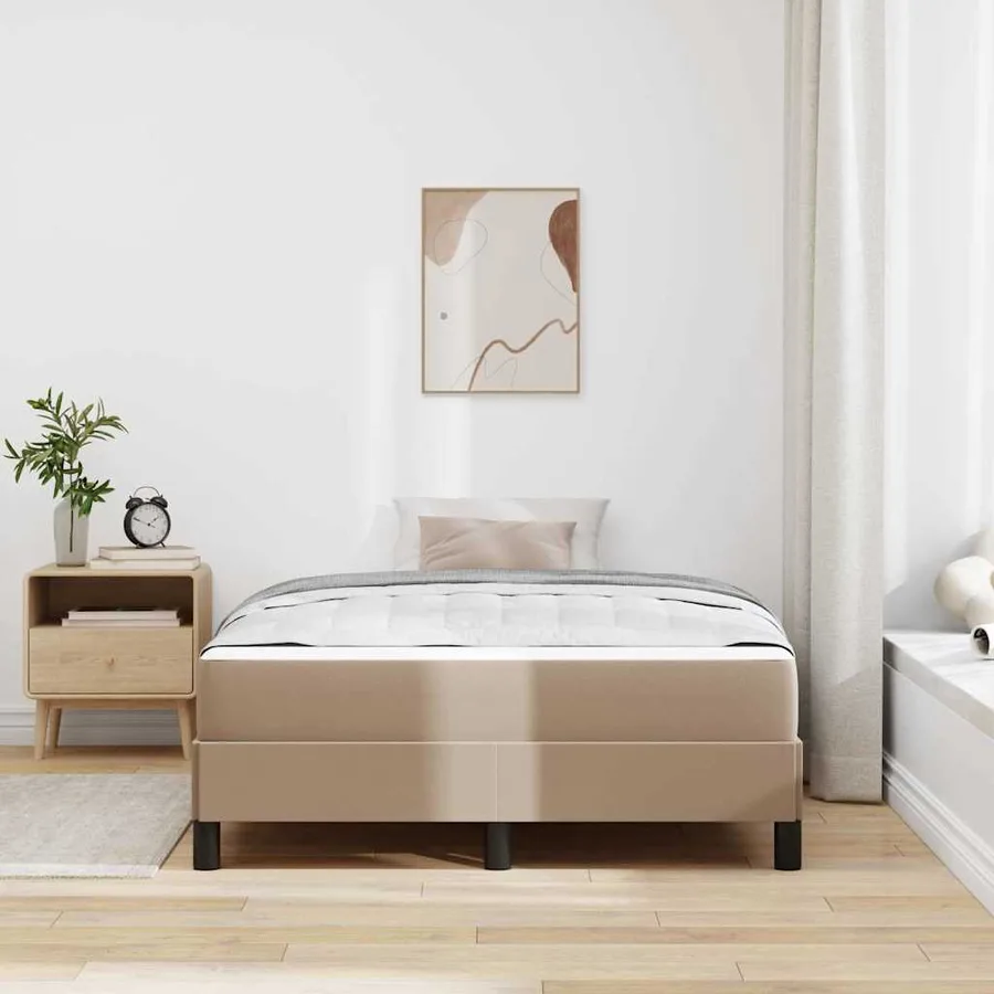 Cadre de lit avec matelas Cappuccino 120 x 190 cm tissu - 3
