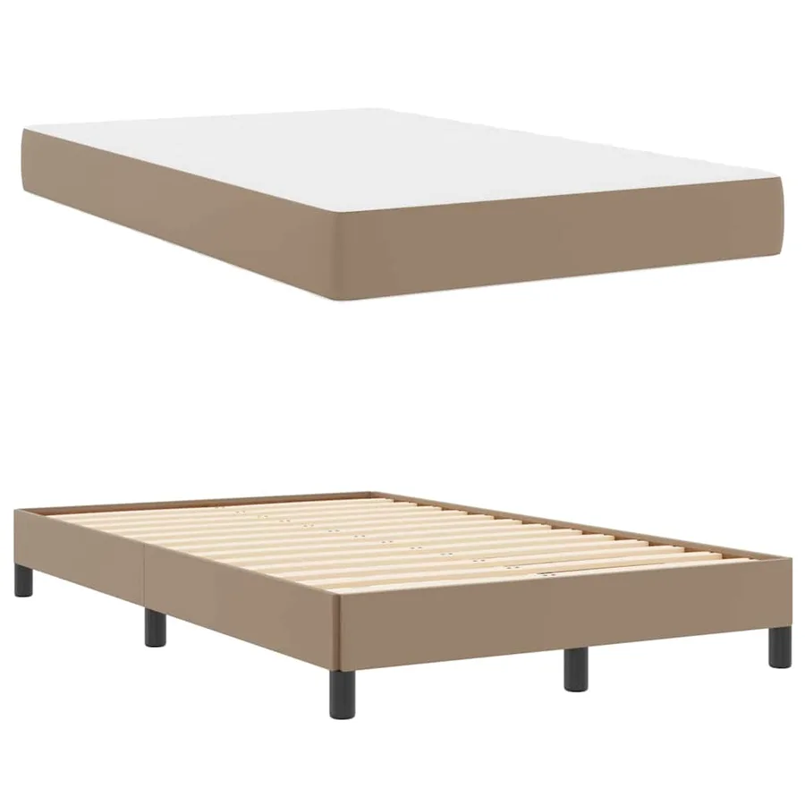 Cadre de lit avec matelas Cappuccino 120 x 190 cm tissu - 4