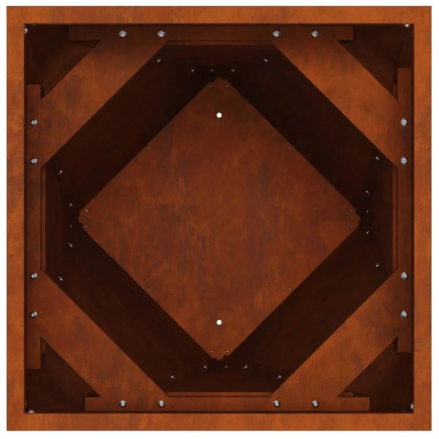Jardinière Rouillé 30 x 30 x 75 cm Acier patiné - 7