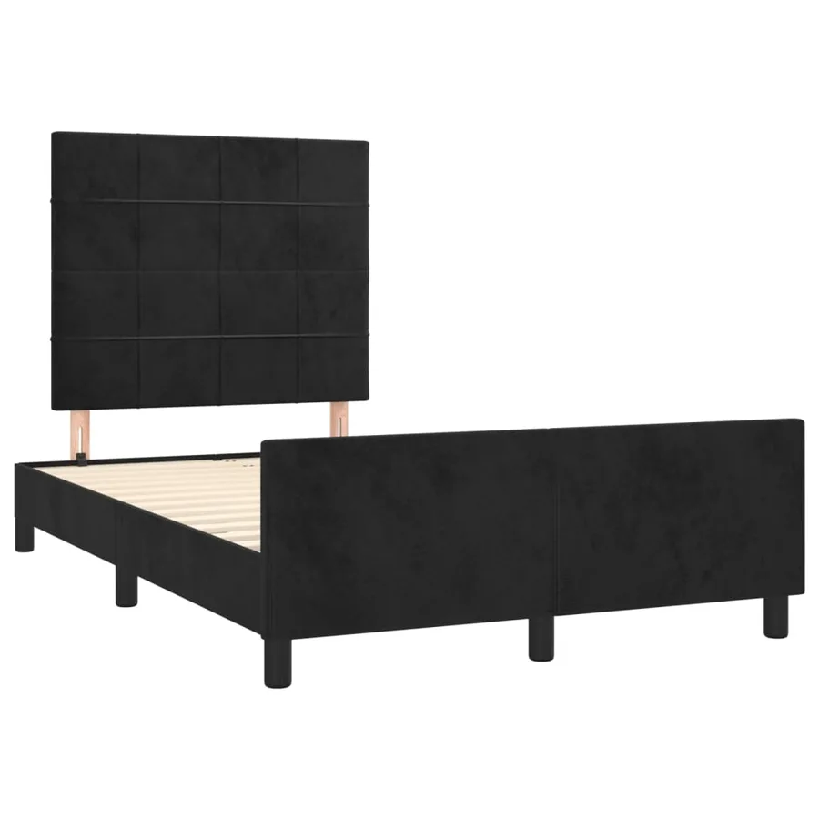 Cadre de lit sans matelas noir 120x200 cm velours - 4