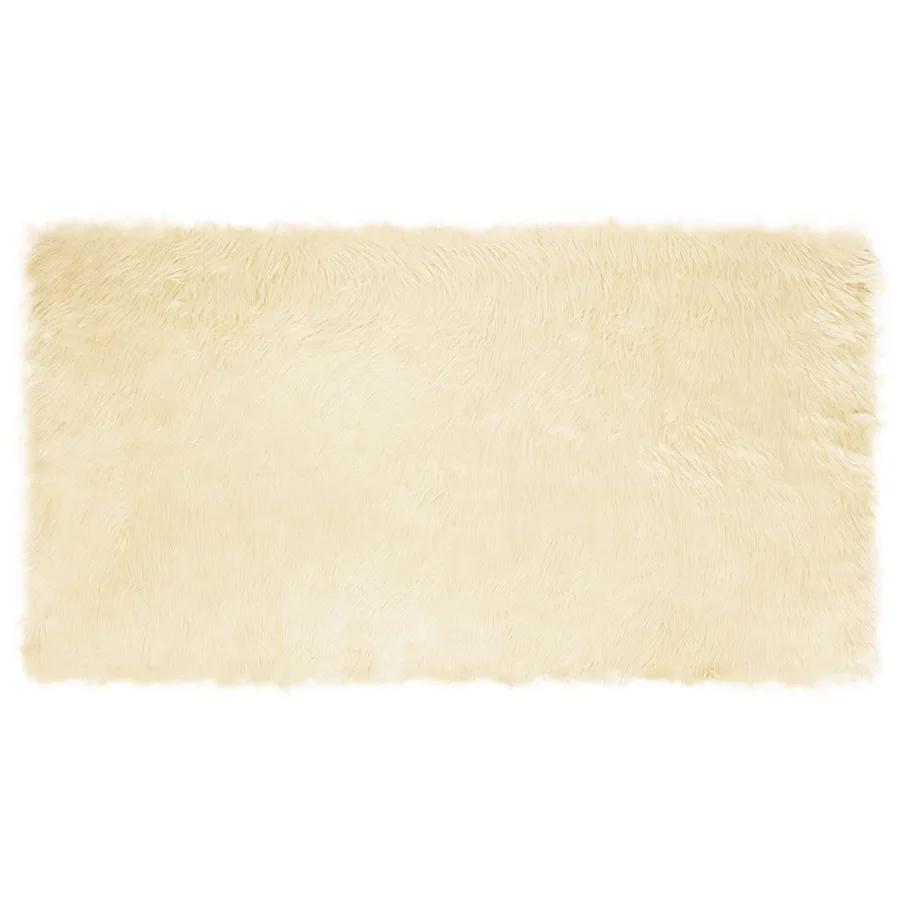 Tapis en fausse TAFALLA Crème 60 x 110 cm Polyester - 2