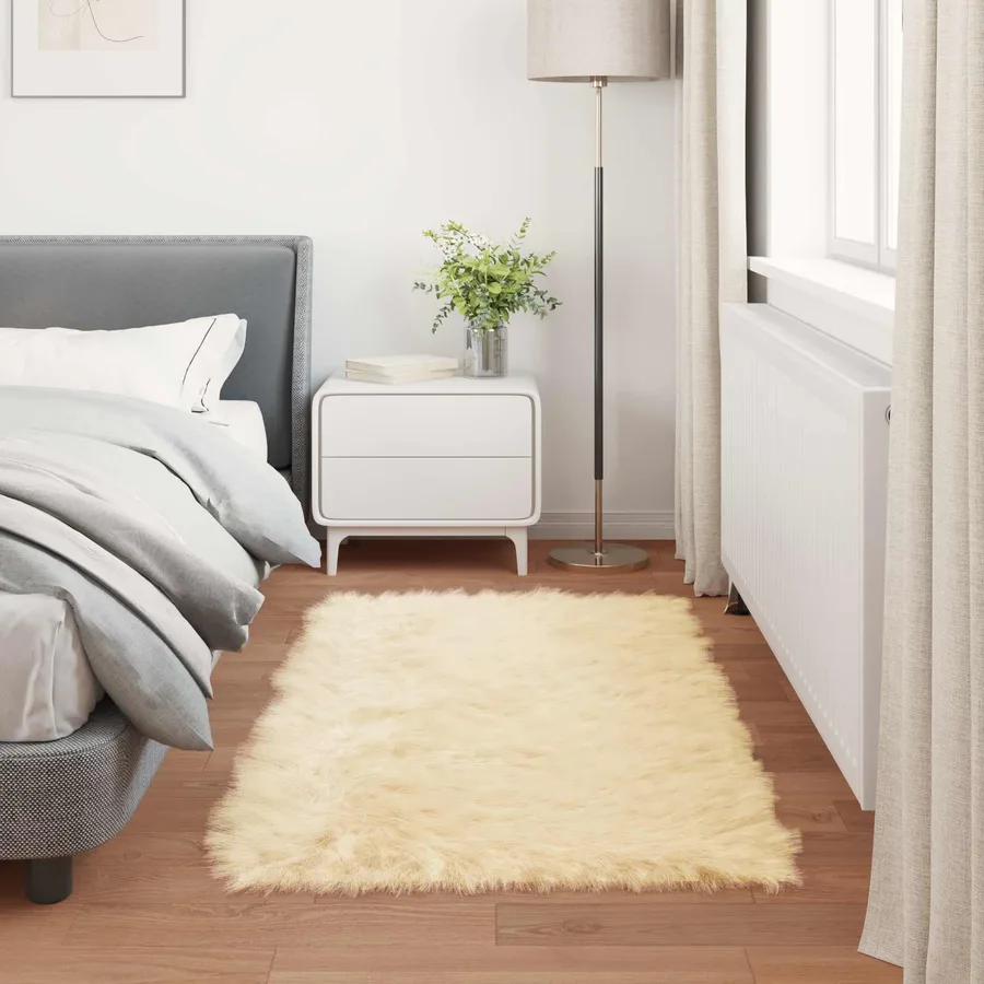 Tapis en fausse TAFALLA Crème 60 x 110 cm Polyester - 4