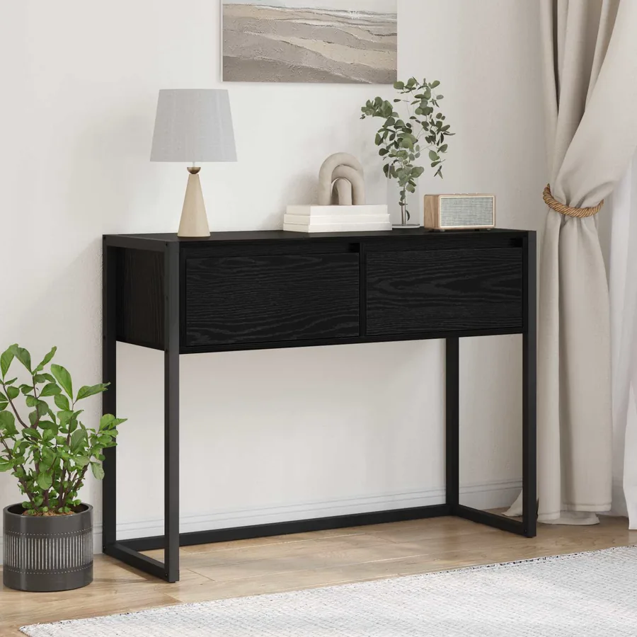 Table d'appoint Chêne noir 100 x 36 x 75 cm Bois d'ingénierie