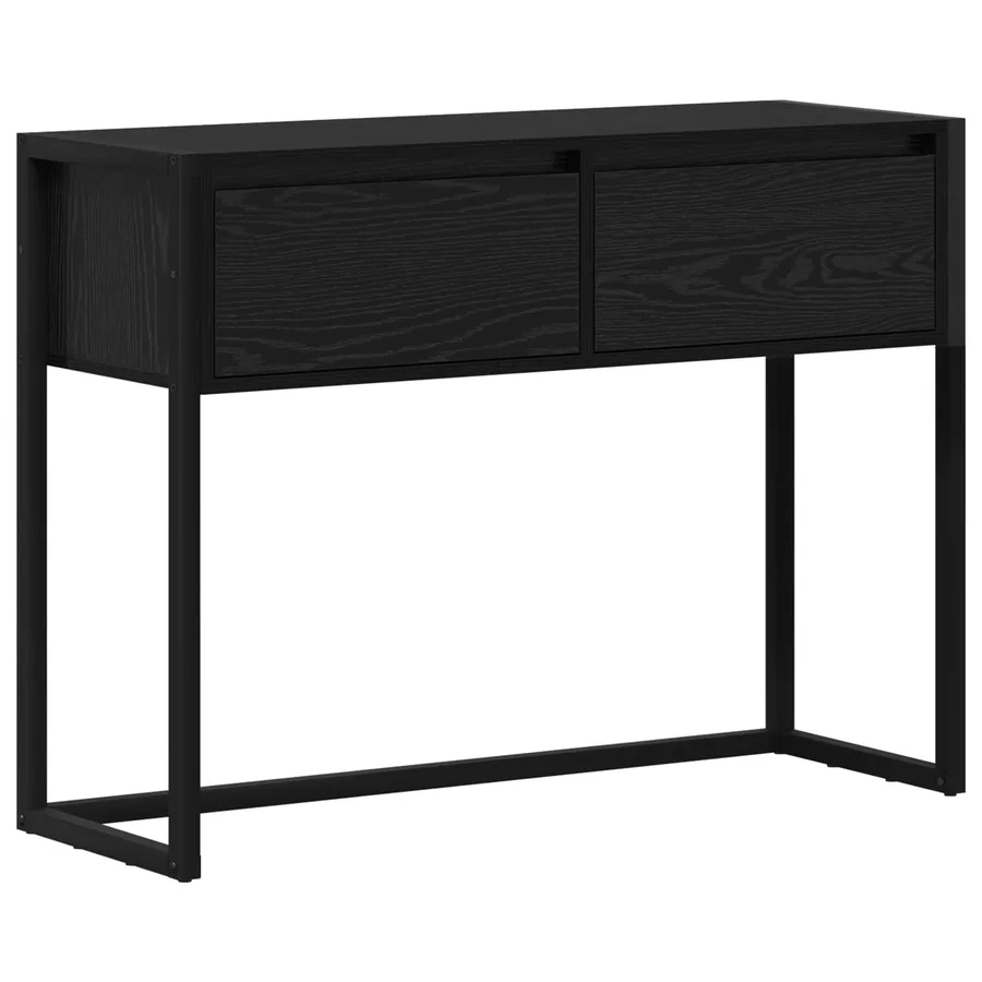 Table d'appoint Chêne noir 100 x 36 x 75 cm Bois d'ingénierie - 2