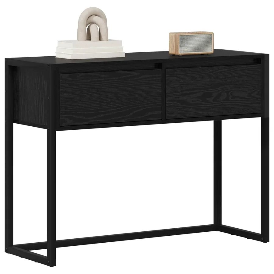 Table d'appoint Chêne noir 100 x 36 x 75 cm Bois d'ingénierie - 3