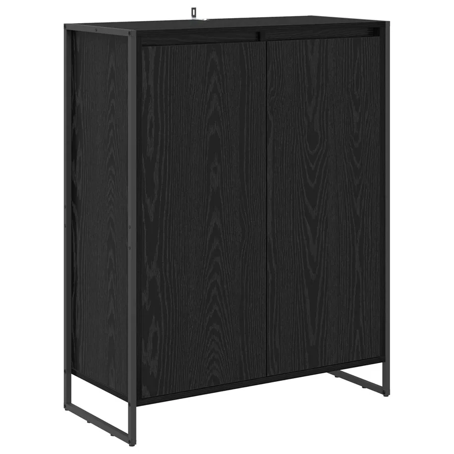 Cabinet à chaussures avec stockage Chêne noir 79 x 36 x 100 cm - 2