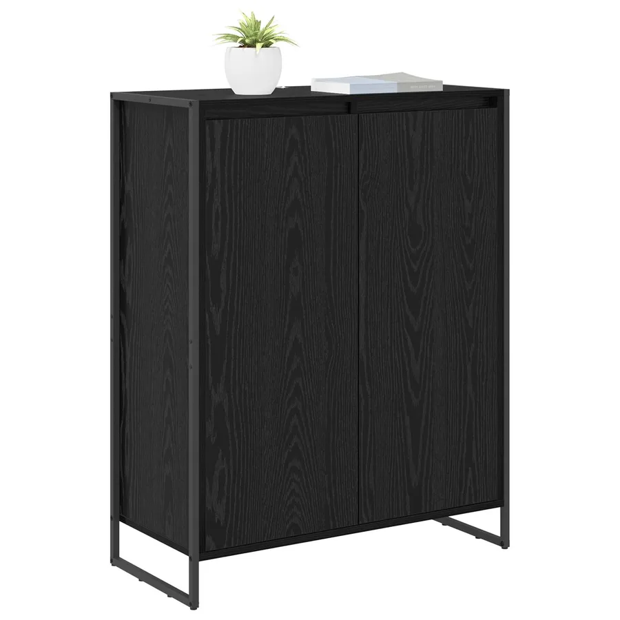 Cabinet à chaussures avec stockage Chêne noir 79 x 36 x 100 cm - 3