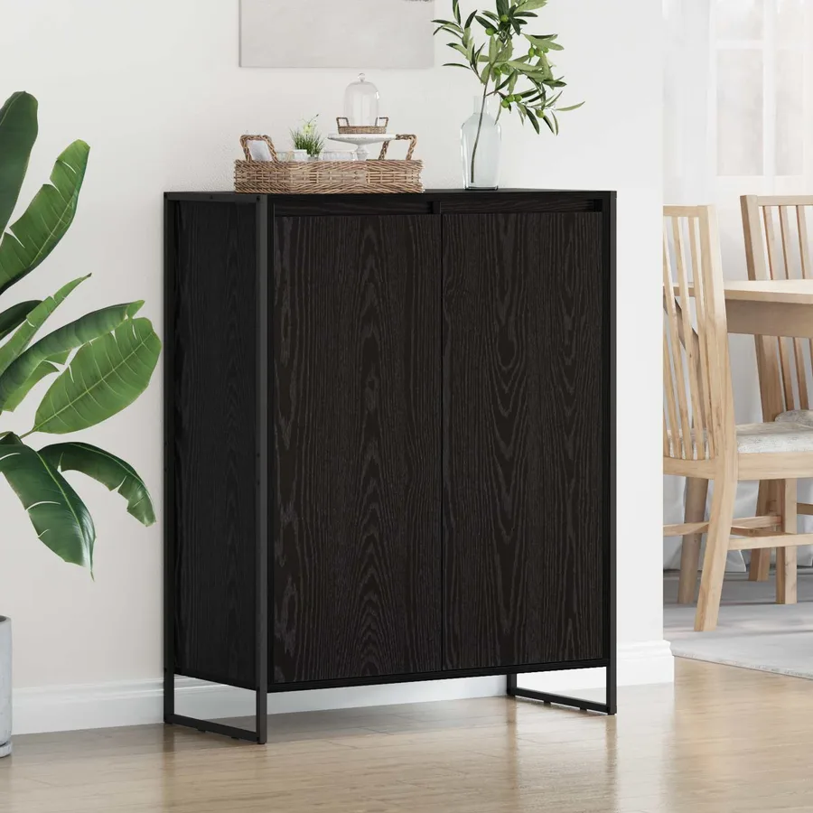Cabinet à chaussures avec stockage Chêne noir 79 x 36 x 100 cm - 4