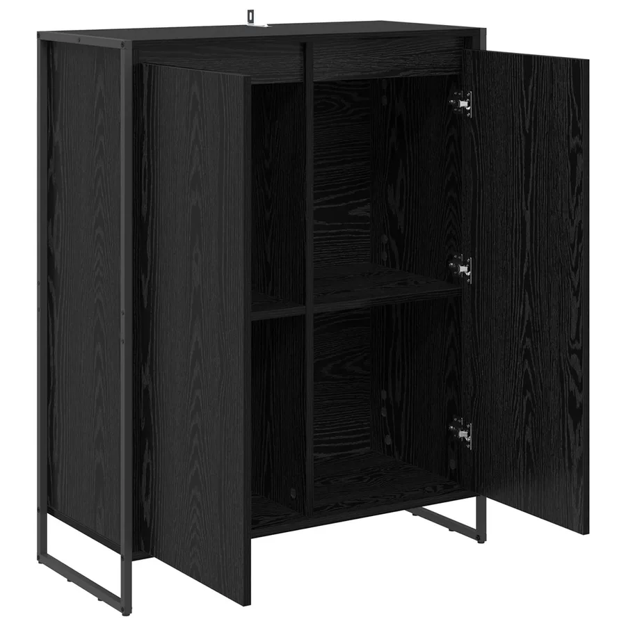 Cabinet à chaussures avec stockage Chêne noir 79 x 36 x 100 cm - 5
