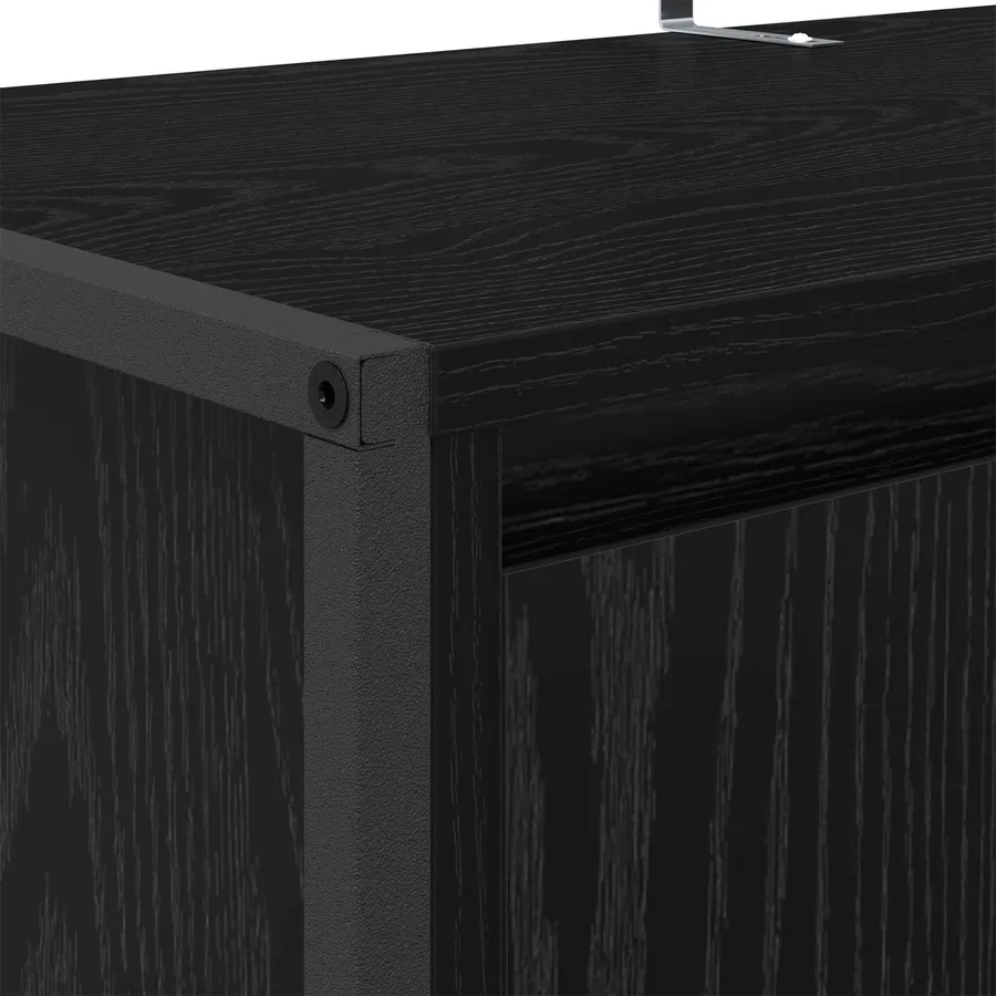 Cabinet à chaussures avec stockage Chêne noir 79 x 36 x 100 cm - 9